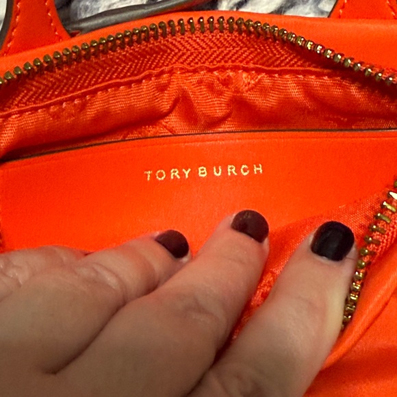 Tory Burch Mini Ella Bio Orange Crossbody Tote Bag - Picture 2 of 3